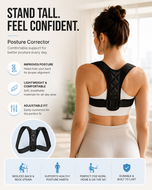 PulseFit Posture Corrector — Adjustable Back & Shoulder Support Brace